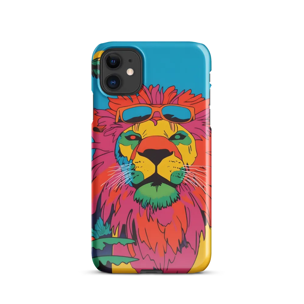 Lion with Sunglasses: A Vibrant Tropical Portrait