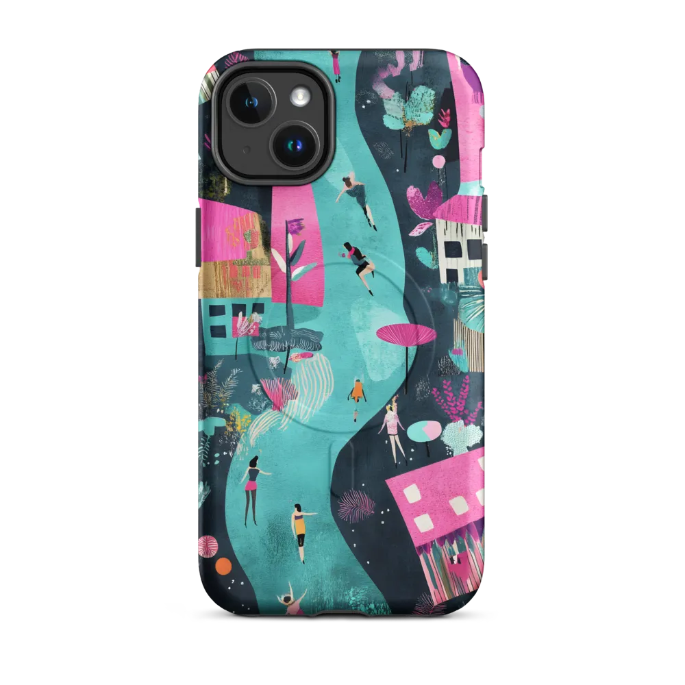 Whimsical Journey Through a Vibrant Landscape | Phone Case |  14 Plus | MagSafe® Tough Case | Matte