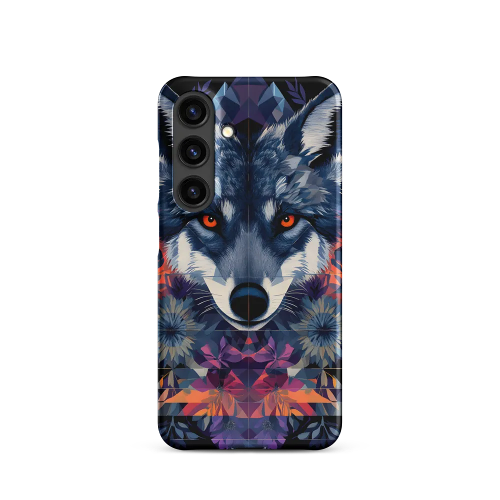 Mystical Wolf Amidst Floral Geometry