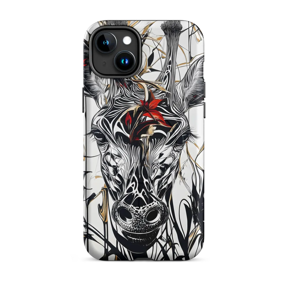 Floral Elegance: The Giraffe's Portrait