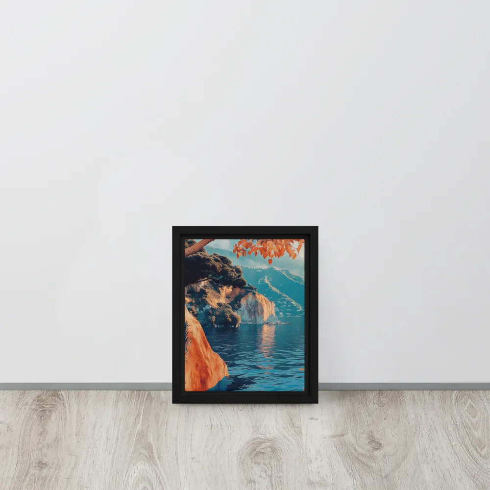 Elysian Waterscape | Canvas with Black Frame | 8″×10″