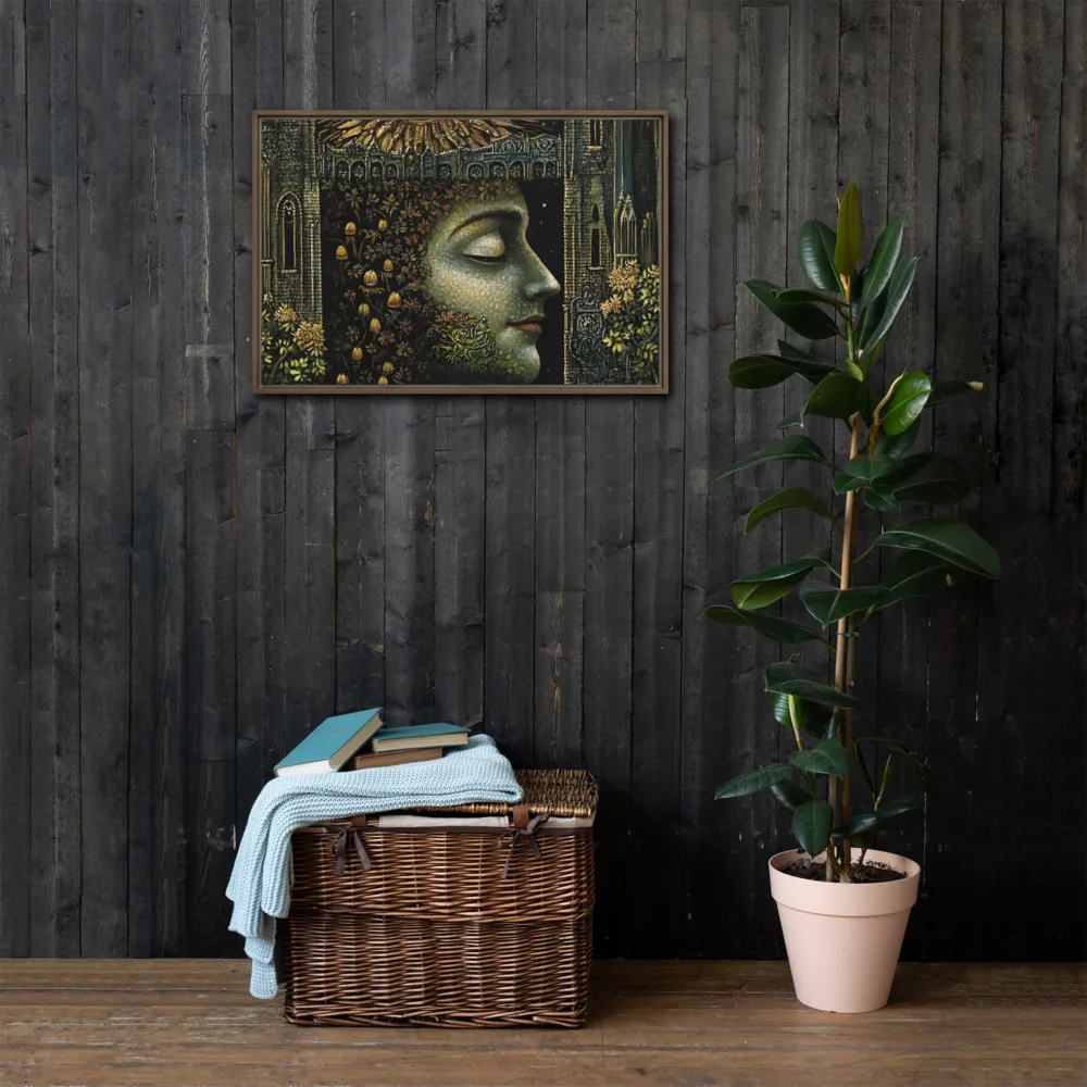 Nature’s Embrace: The Infinite Connection | Canvas with Brown Frame | 20″×30″