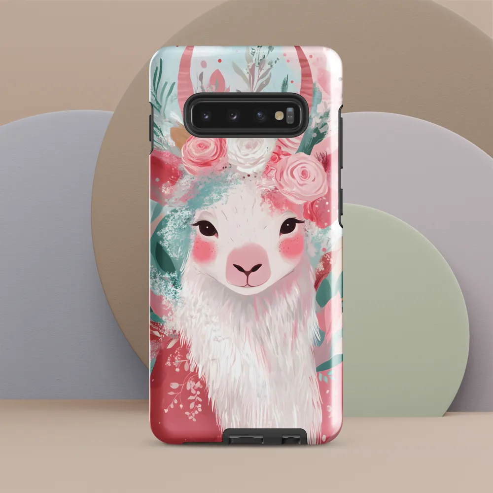 Spring Whimsy: The Floral Goat | Phone Case |  S10 Plus | Tough Case | Glossy