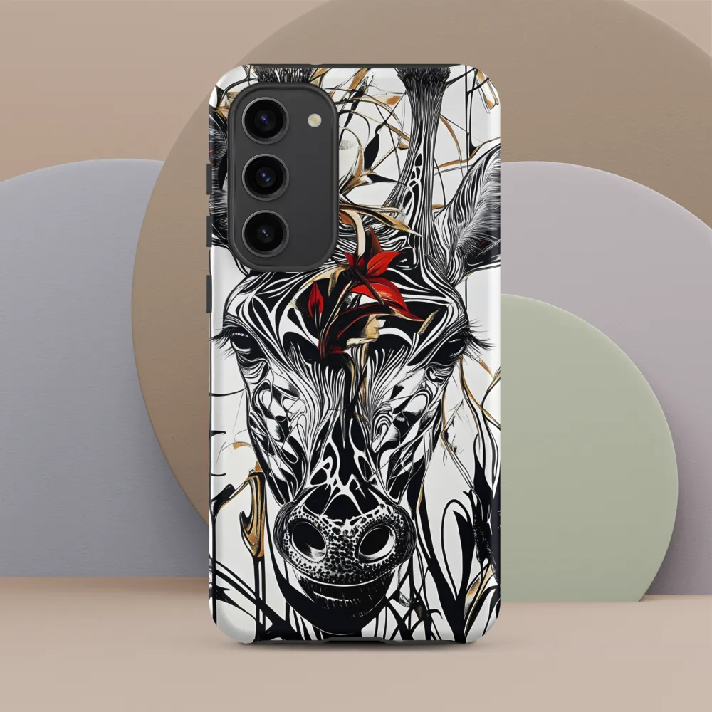 Floral Elegance: The Giraffe's Portrait