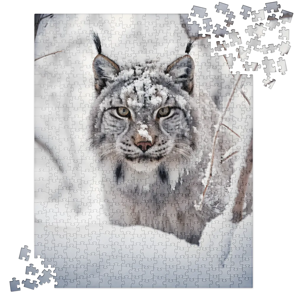 Whispers of Winter: The Lynx in Snow | Jigsaw Puzzle | 520 pieces