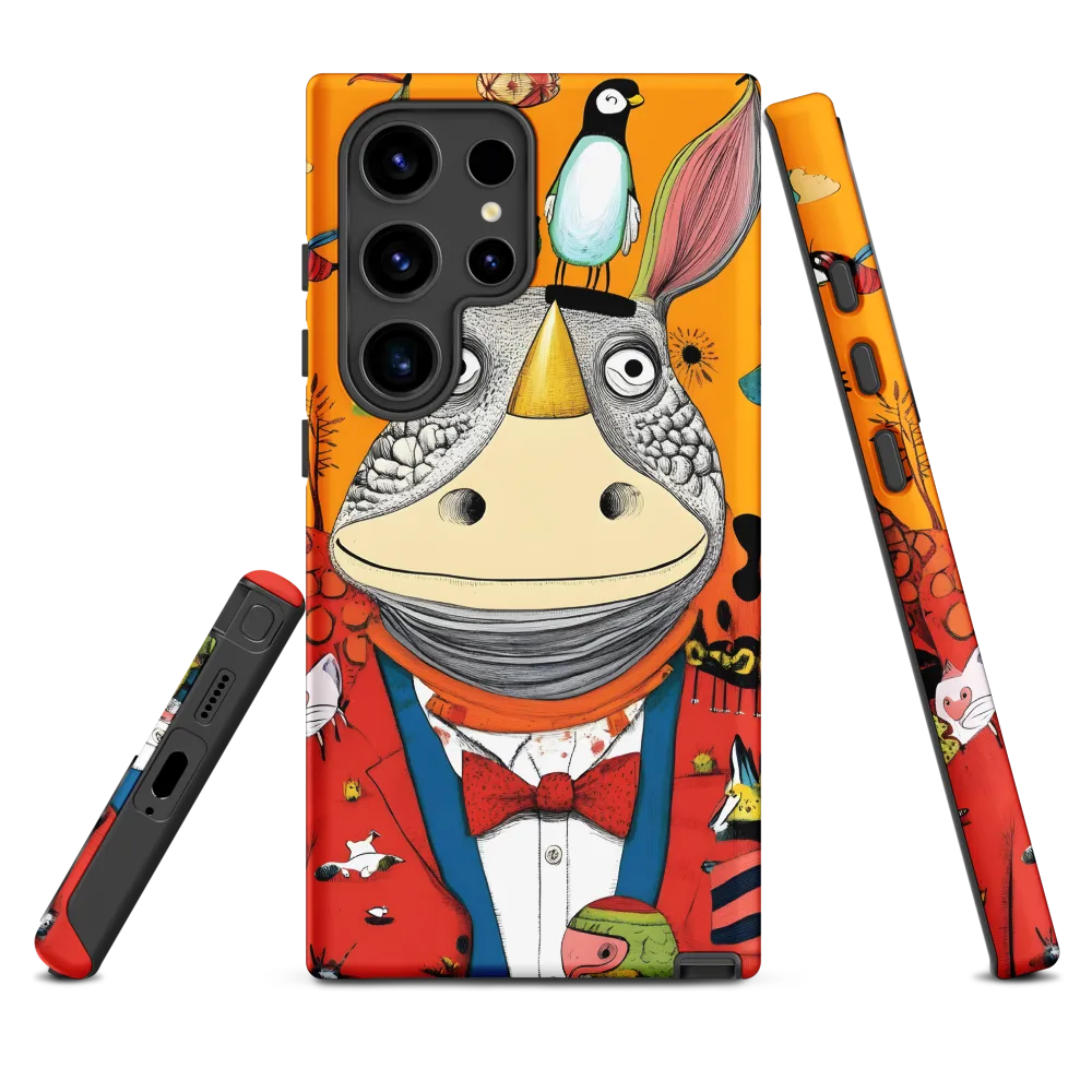 Whimsical Rhinoceros: A Playful Encounter