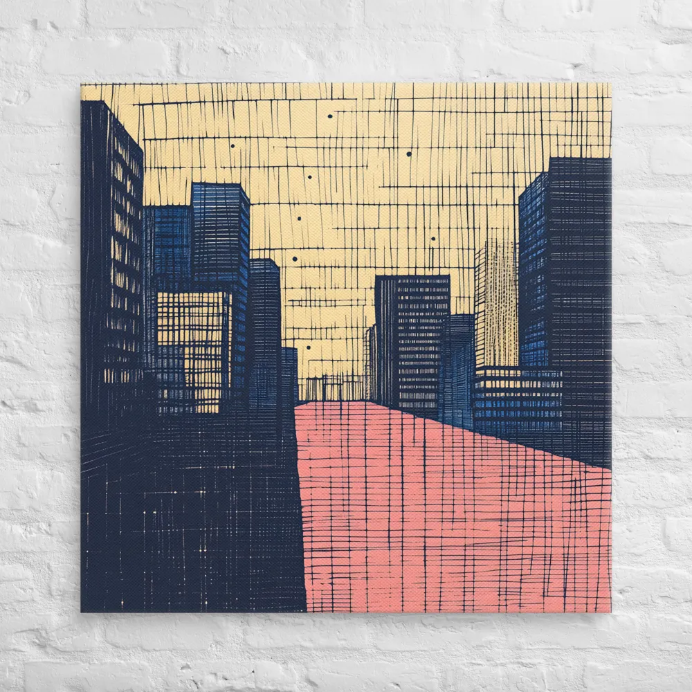 Urban Echoes: A Minimalist Cityscape | Canvas | 36″×36″