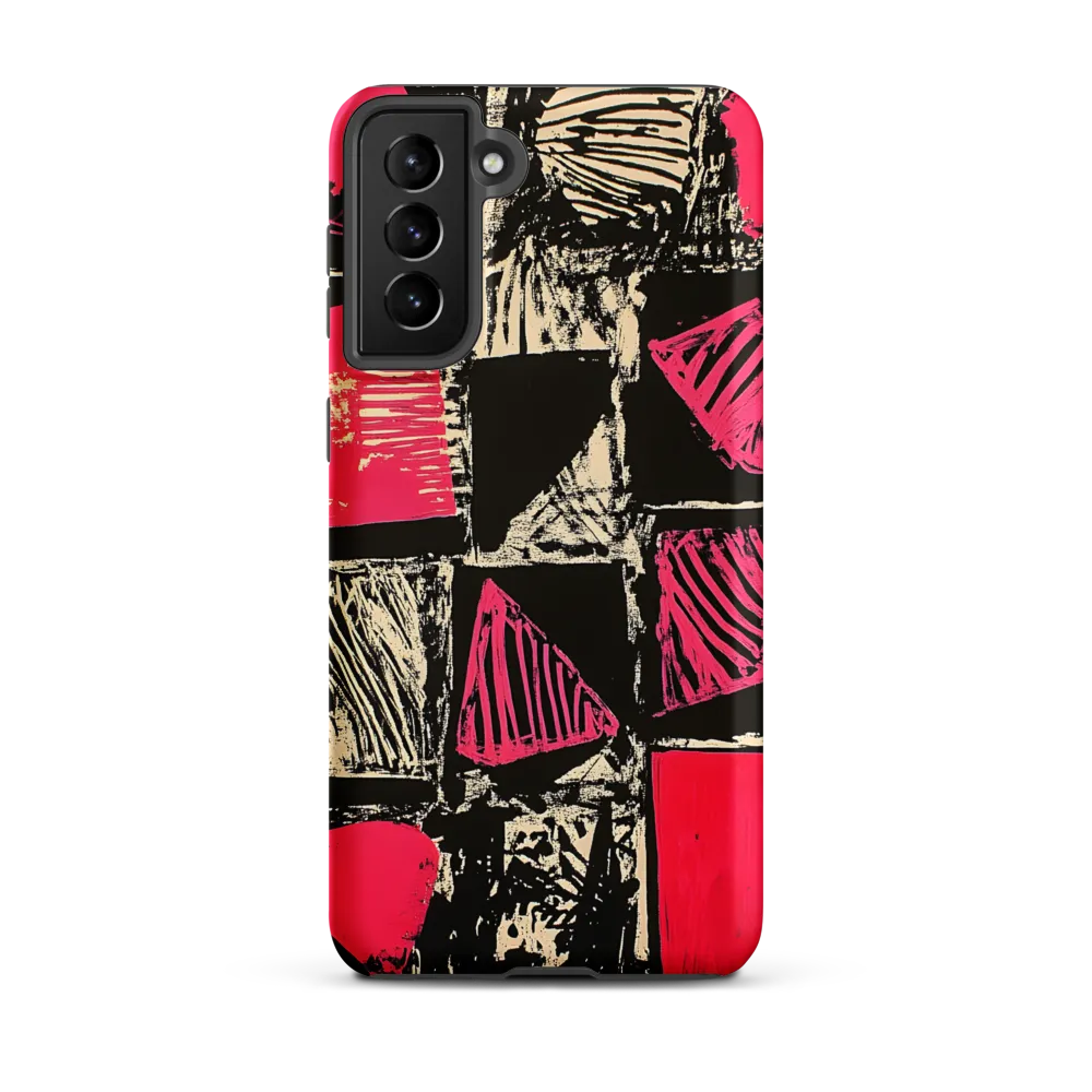 Geometric Symphony in Pink and Black