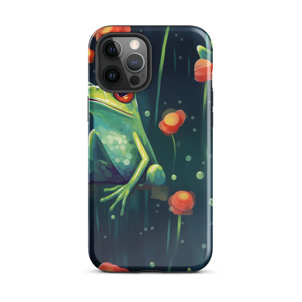 Playful Frogs in a Lush Pond