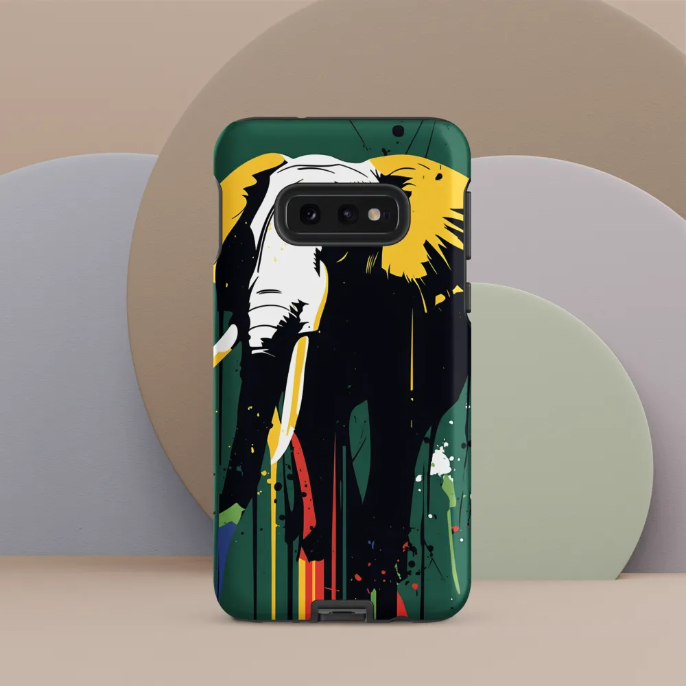 Dripping Elephant — Graphic Stencil on Green