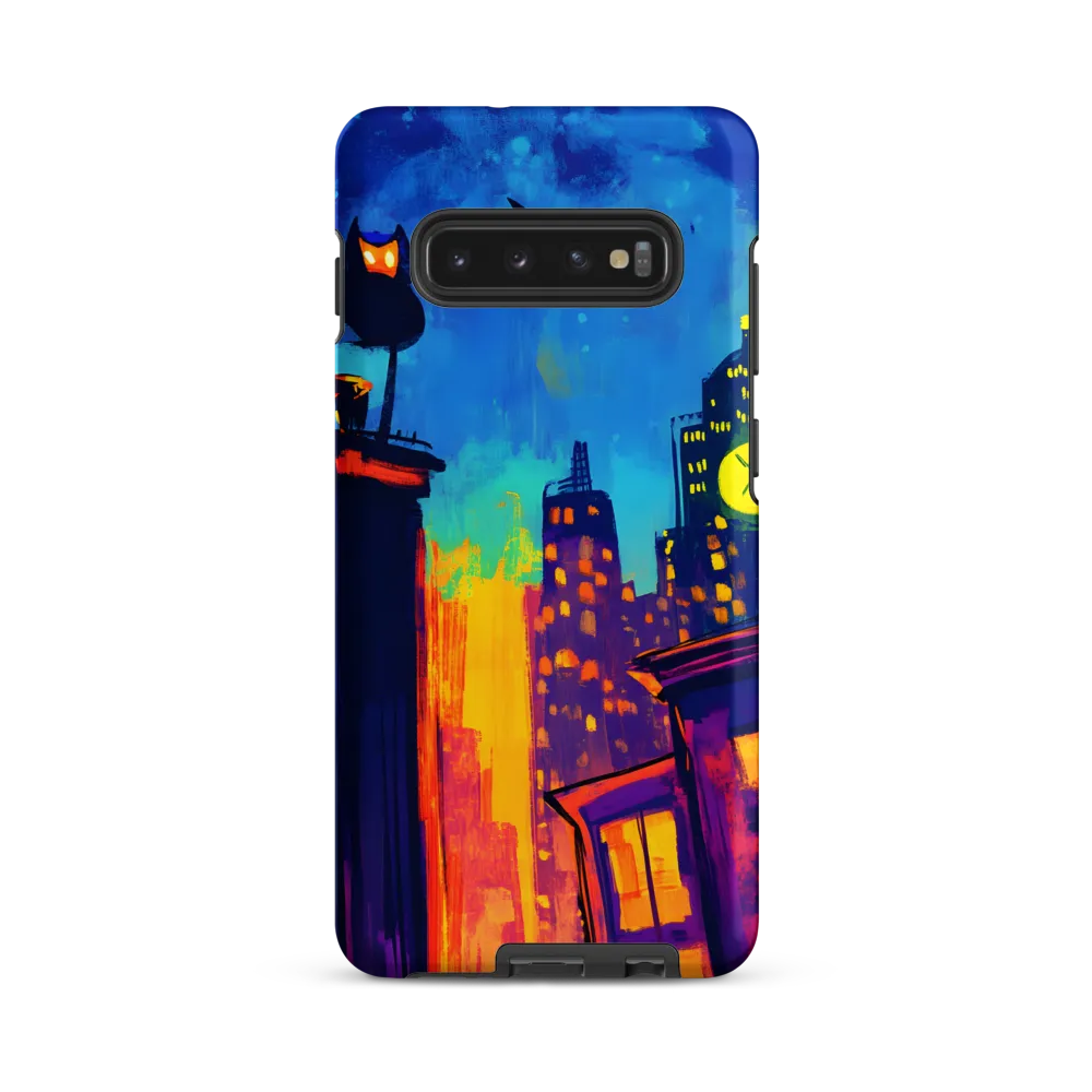 Midnight Clock over Neon Rooftops