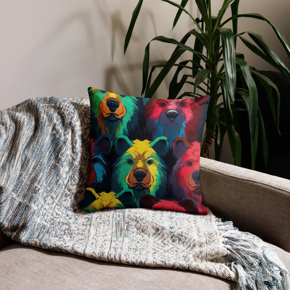 The Colorful Essence of Bears | Pillow | 18″×18″