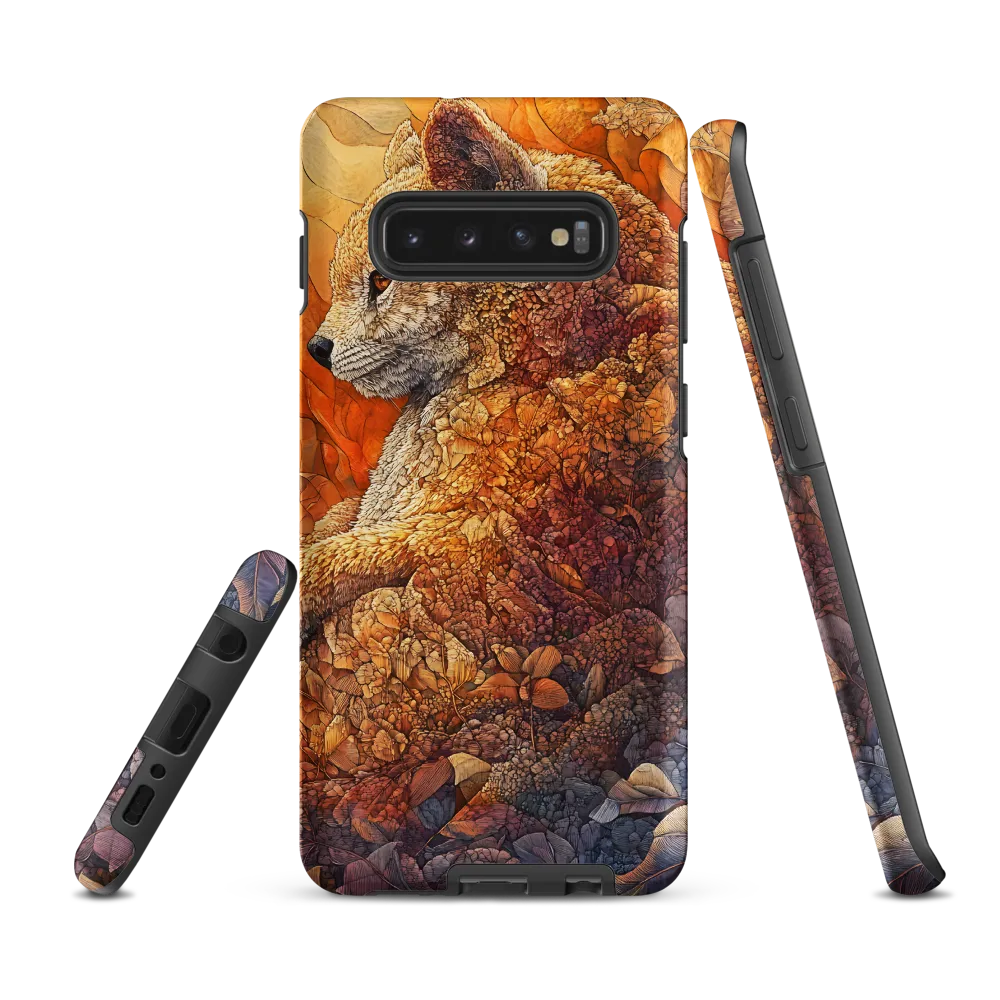 Amber Sentinel — Fox in a Floral Tapestry