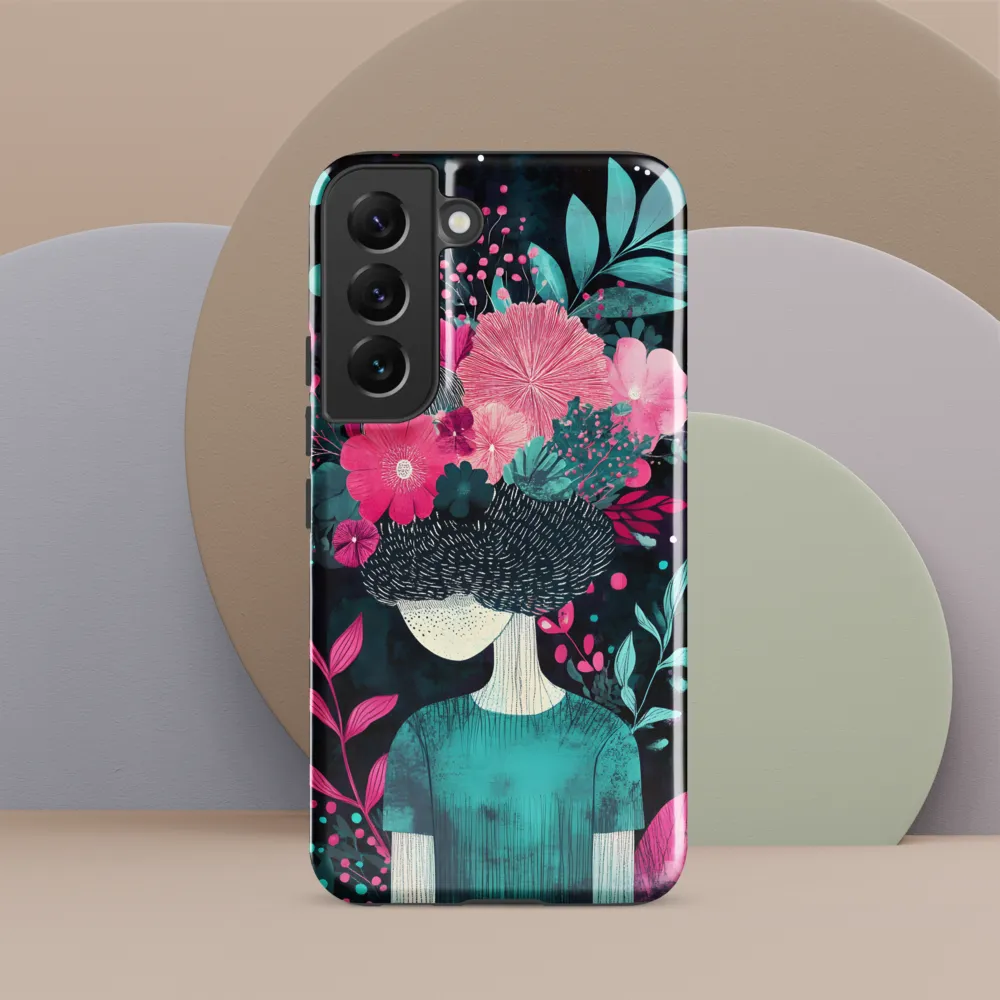 Floral Harmony: A Portrait of Serenity | Phone Case |  S22 | Tough Case | Glossy