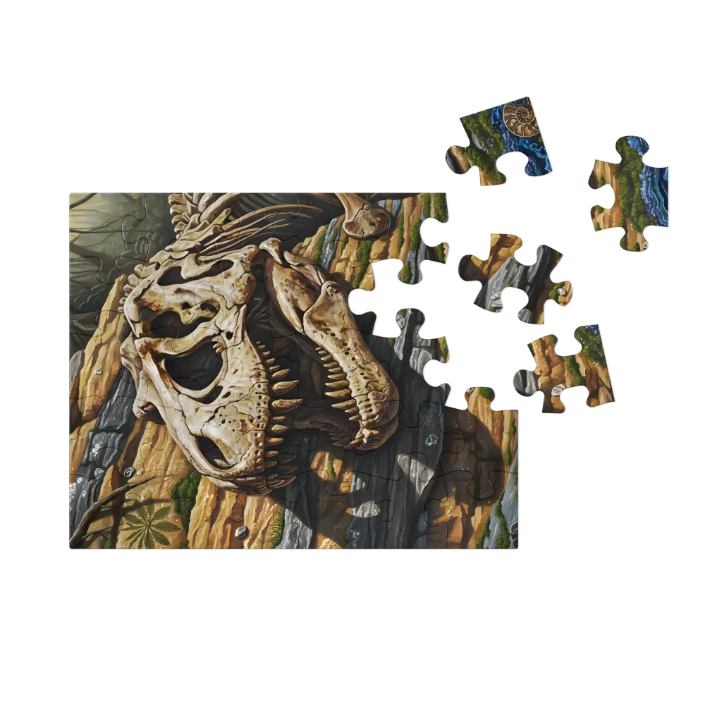 Tyrannosaurus Skull 
 Jigsaw Puzzle in Tin Box