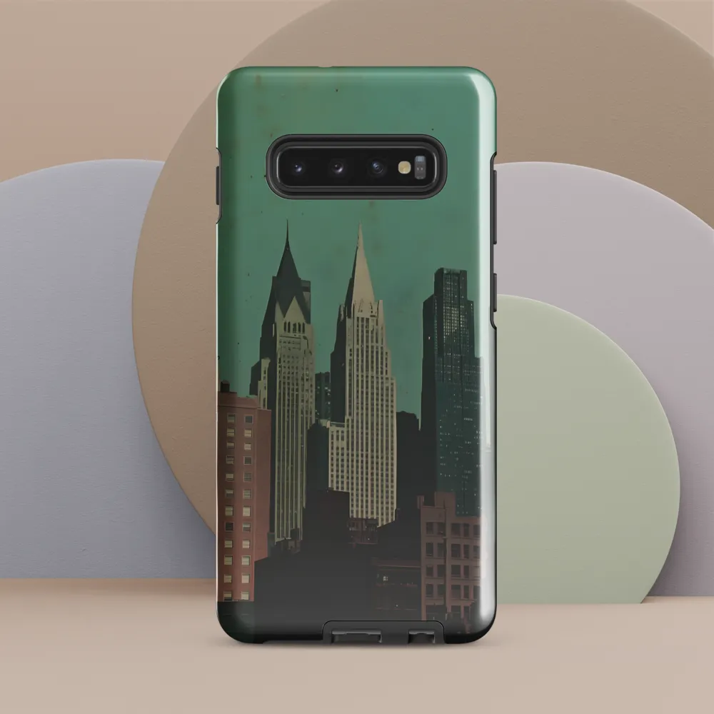 Urban Nostalgia: A Retro Cityscape | Phone Case |  S10 Plus | Tough Case | Glossy