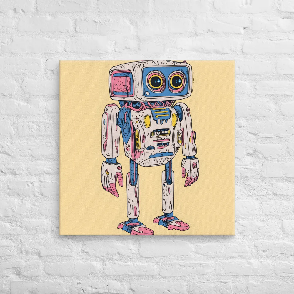 Whimsical Robot Delight | Canvas | 28″×28″