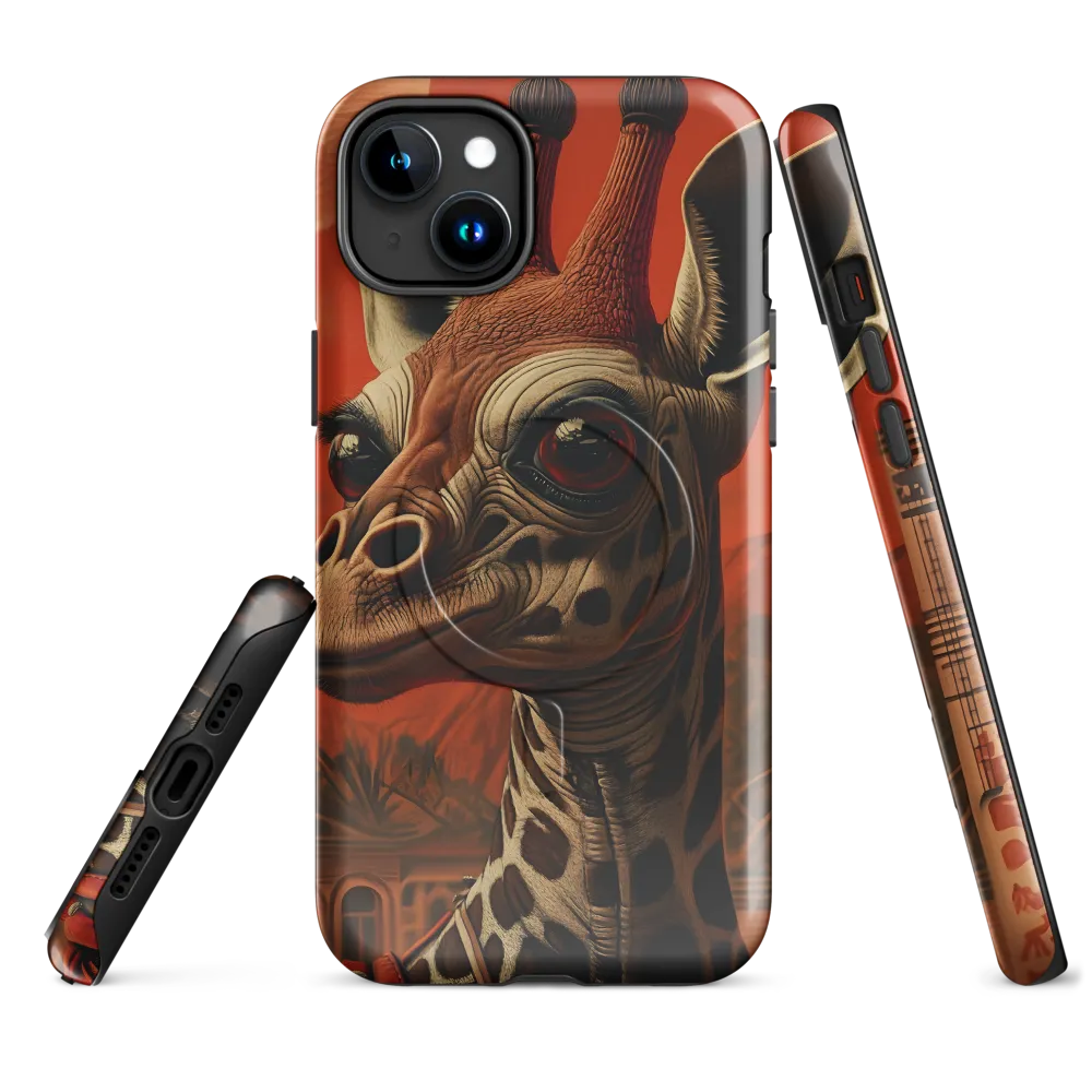 Whimsical Giraffe in an Orange Dreamscape