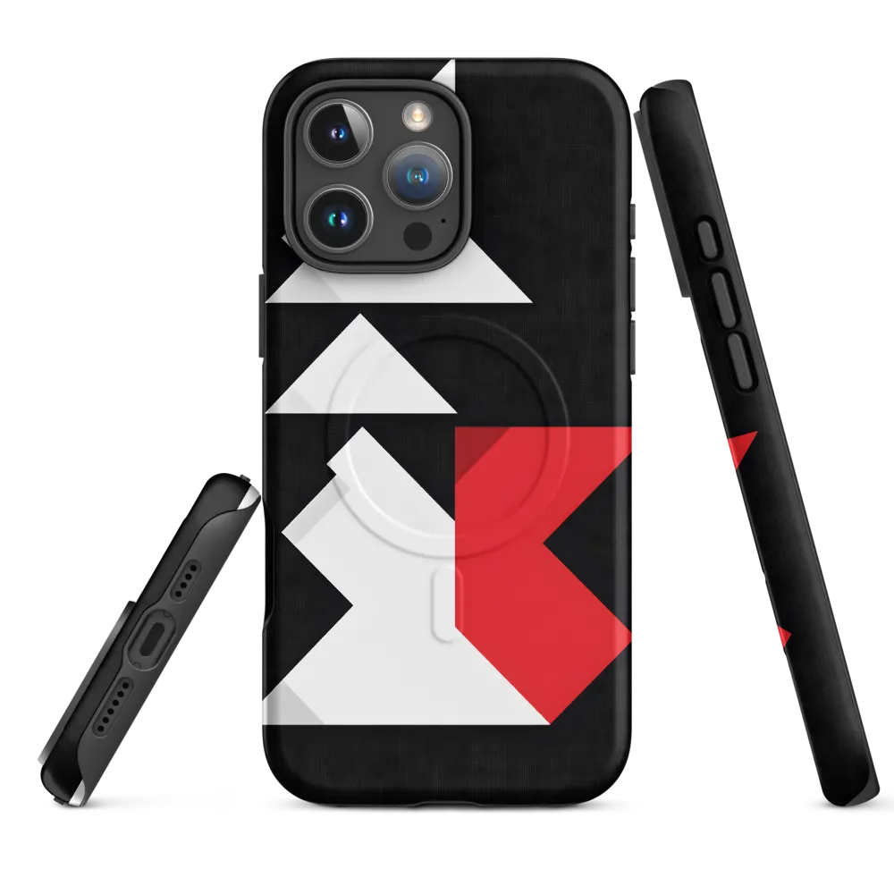 Geometric Symphony in Contrast | Phone Case |  16 Pro Max | MagSafe® Tough Case | Matte