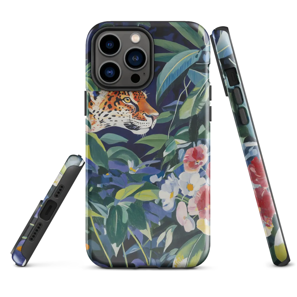 Hidden Majesty: The Jaguar Amongst Tropical Splendor | Phone Case |  13 Pro Max | Tough Case | Glossy