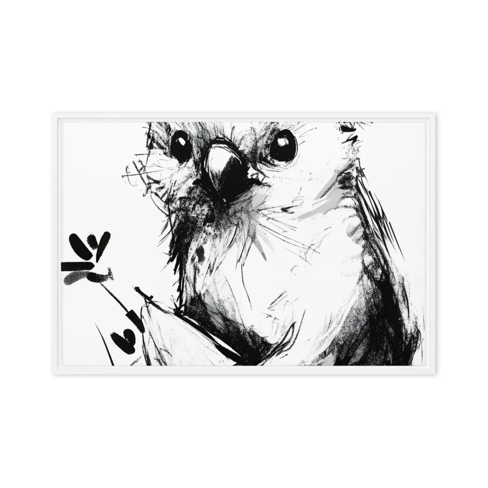 Whimsical Koala in Ink | Canvas with White Frame | 20″×30″