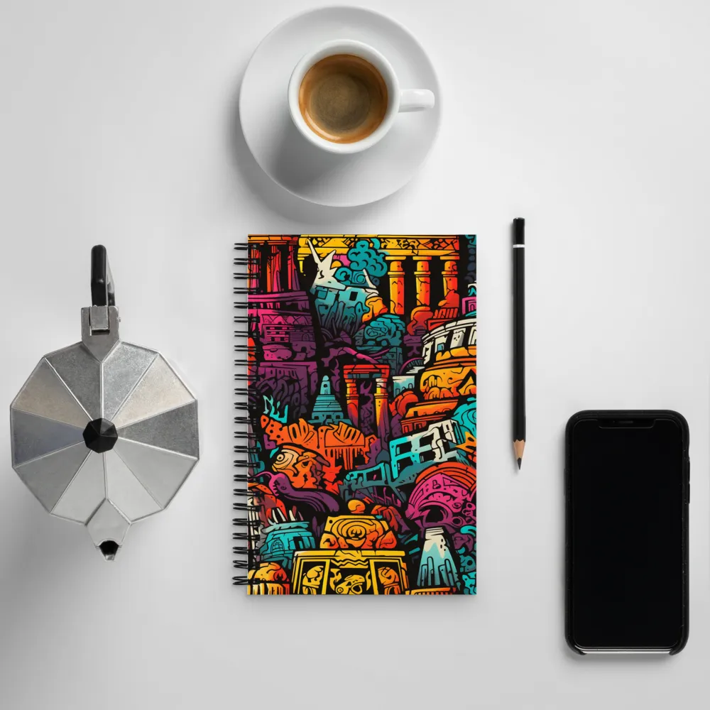 Vibrant Urban Surrealism | Spiral Notebook