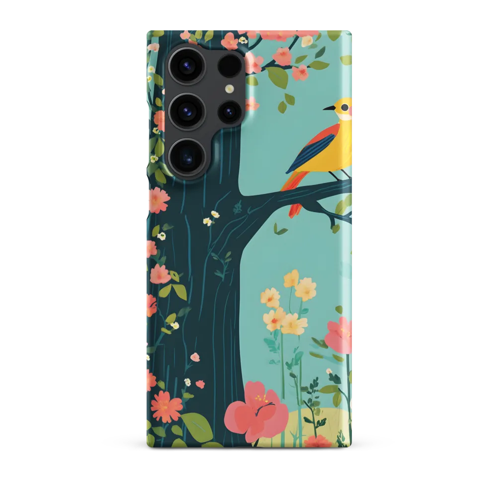 Oriole Among Teal Blossoms