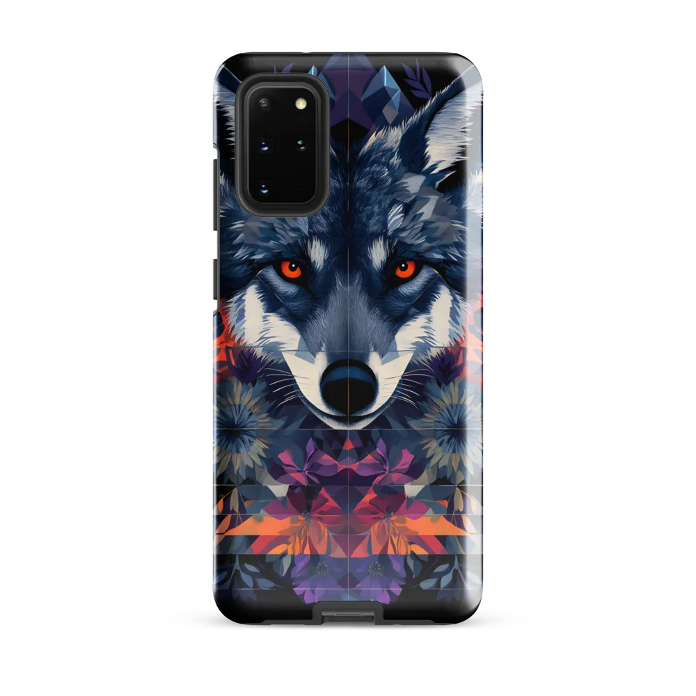 Mystical Wolf Amidst Floral Geometry