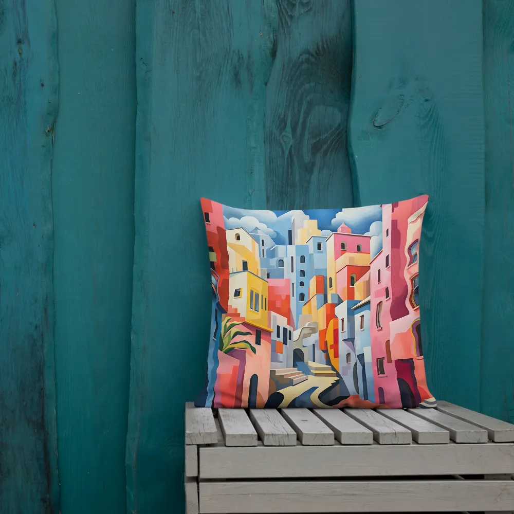 Whimsical Cityscape | Pillow | 18″×18″