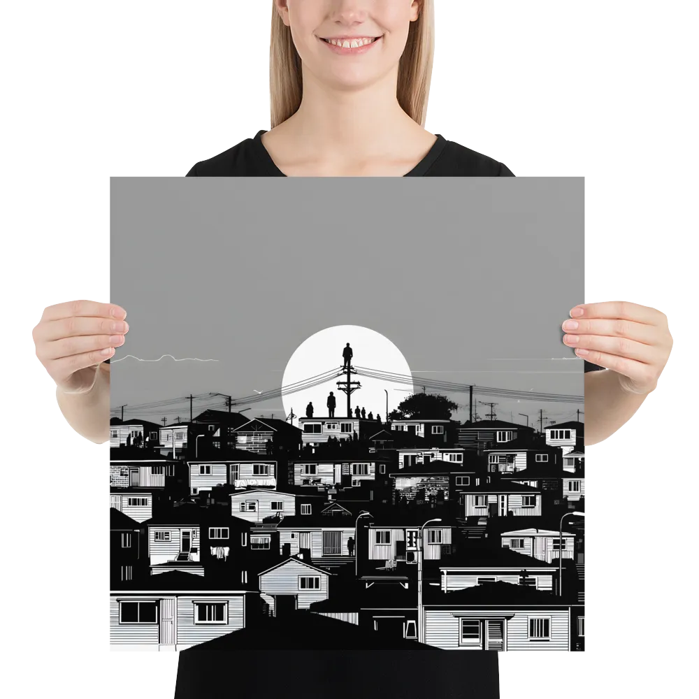 Moonlit Suburb 
 Poster | 18″x 18″