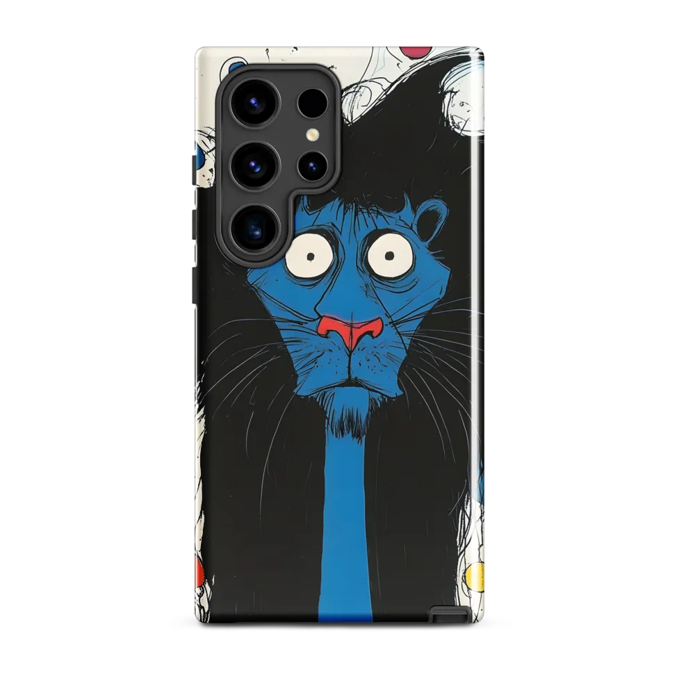 Whimsical Blue Lion