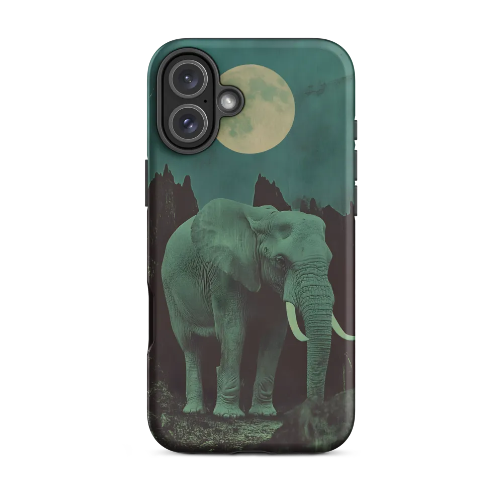 Ethereal Presence: Elephant Under a Full Moon