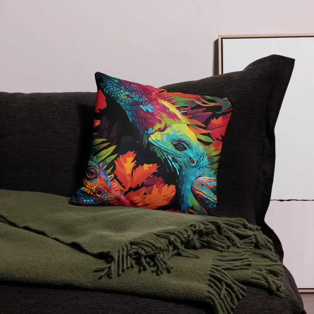 Vibrant Reptilian Harmony | Pillow | 18″×18″