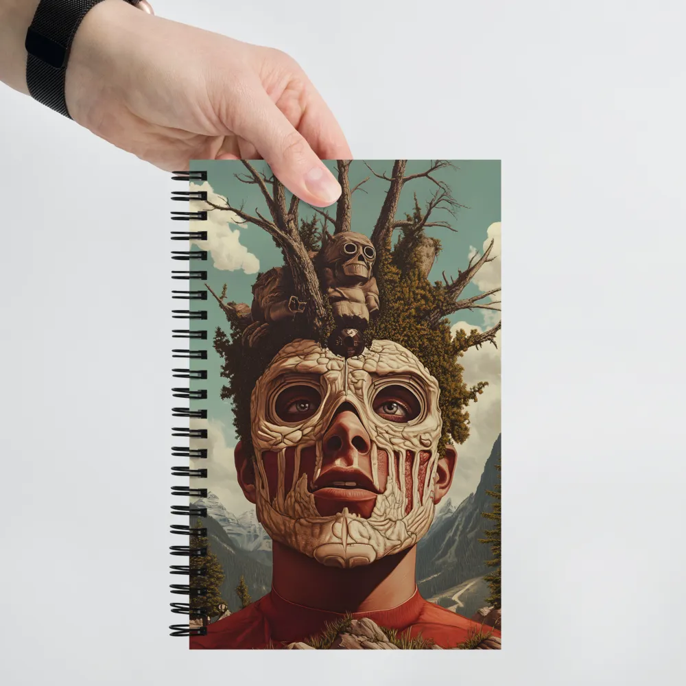 Nature's Mask: A Surreal Exploration | Spiral Notebook