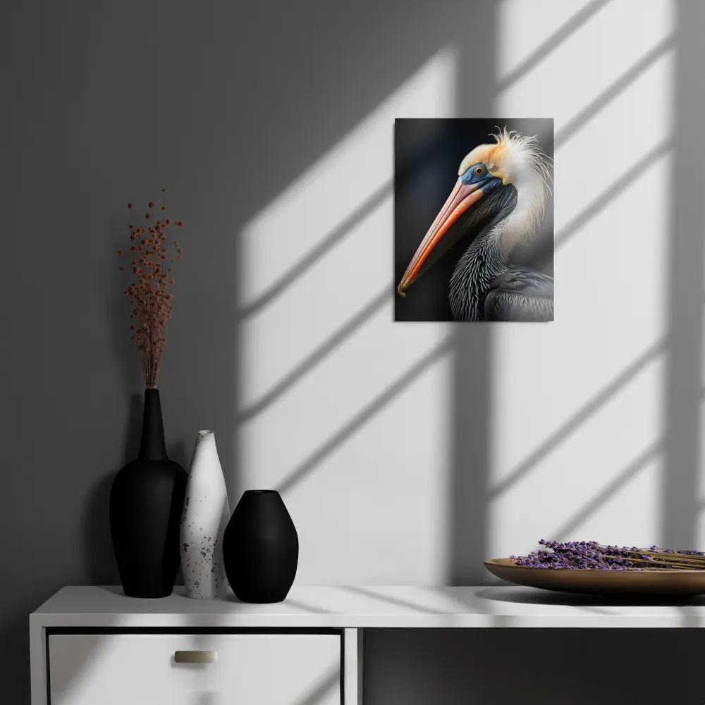 Majestic Portrait of a Pelican | Metal Print | 11″×14″