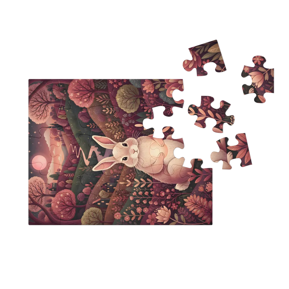 Moonlit Rabbit 
 Jigsaw Puzzle in Tin Box