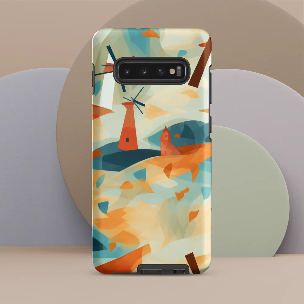 Whimsical Windmills in a Tranquil Landscape
