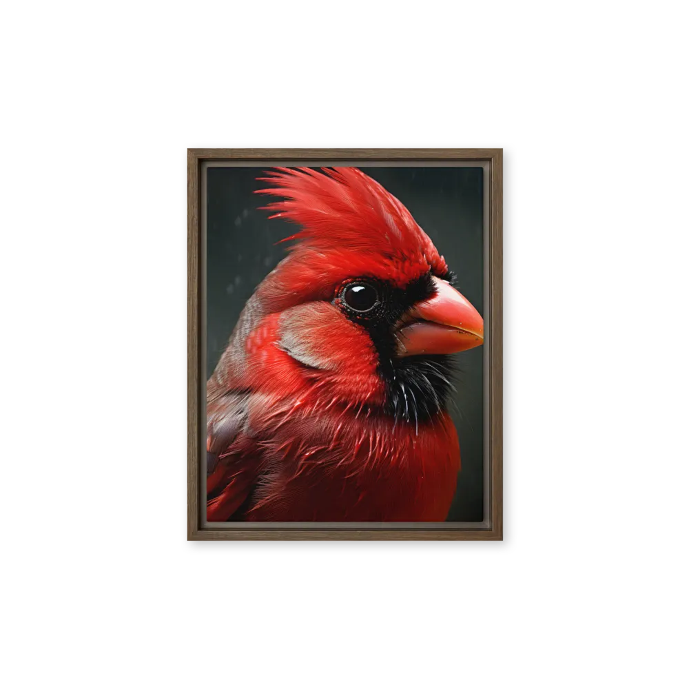 The Bold Cardinal | Canvas with Brown Frame | 11″×14″