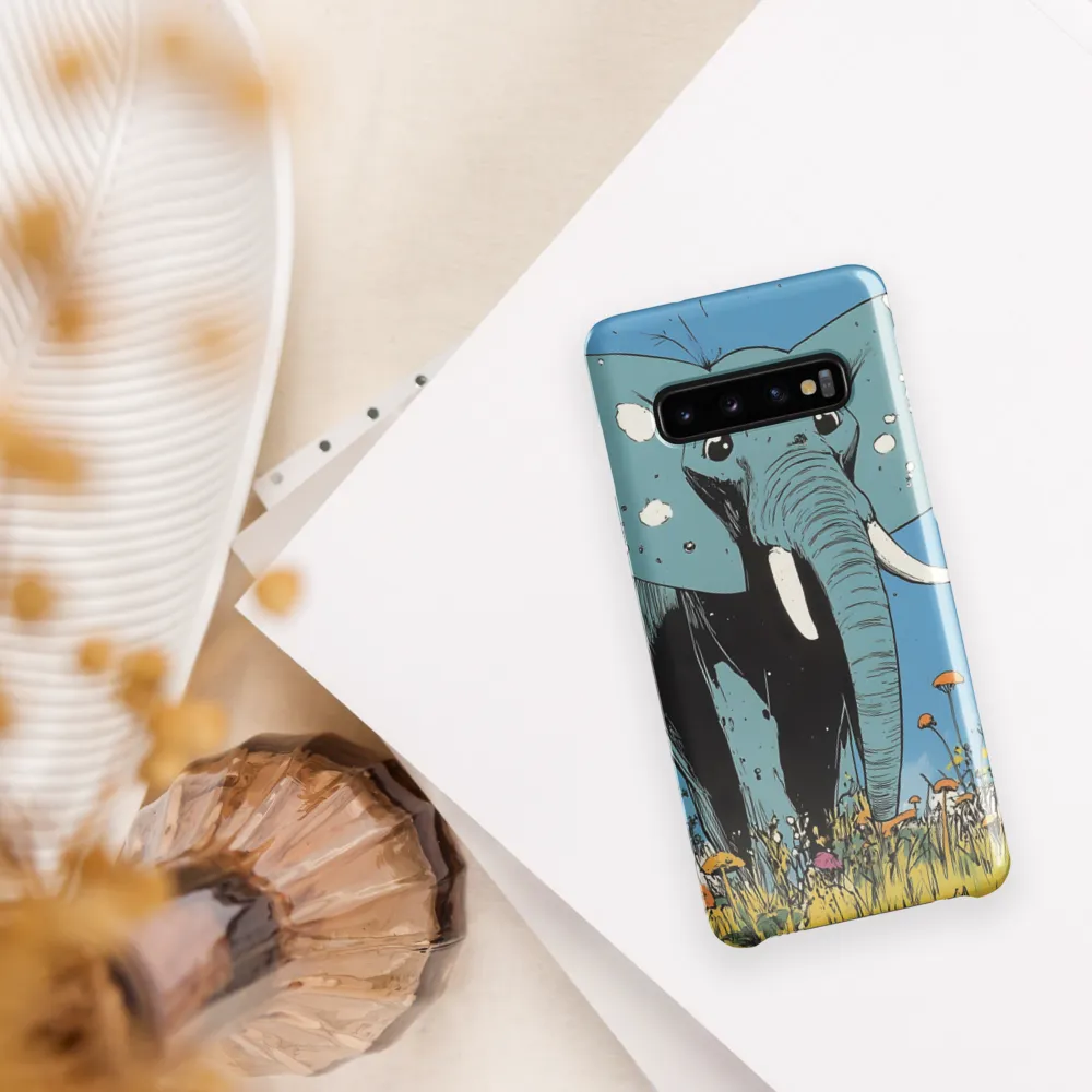 Whimsical Blue Elephant in Bloom