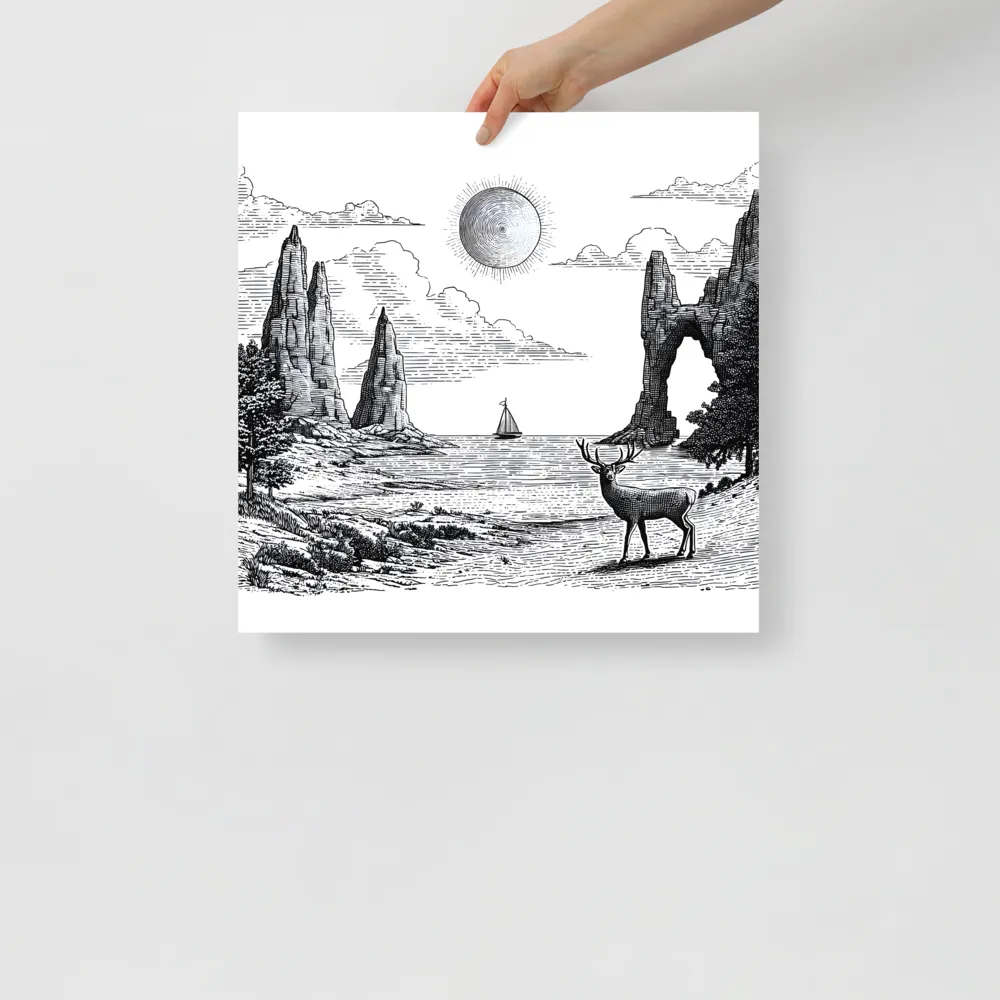 Seaside Stag 
 Poster | 18″x 18″