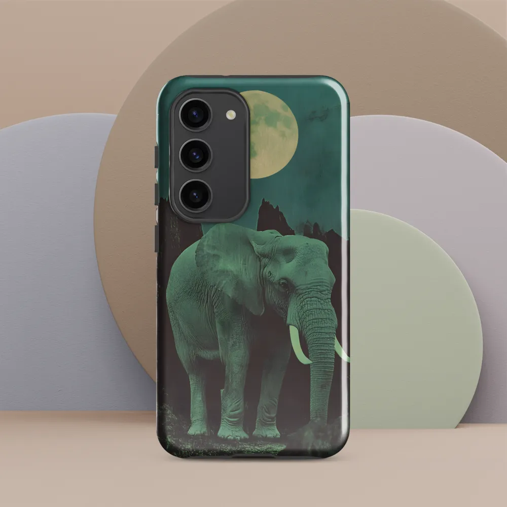 Ethereal Presence: Elephant Under a Full Moon