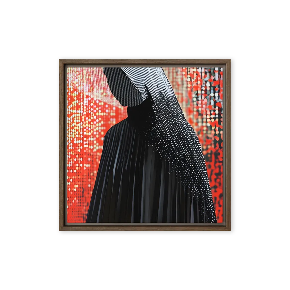 Veil of Modernity | Canvas with Brown Frame | 16″×16″