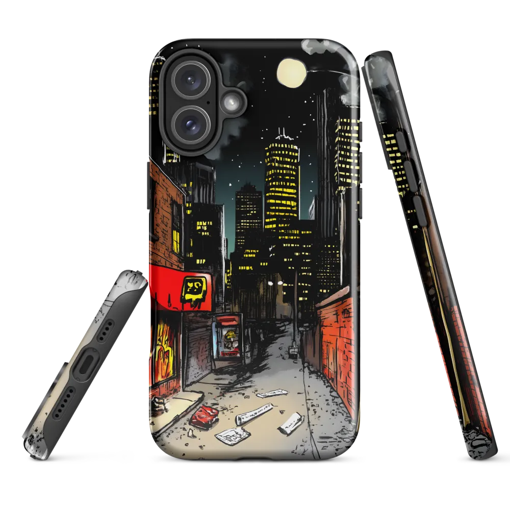 Nocturnal Cityscape: The Hidden Alley | Phone Case |  16 Plus | Tough Case | Glossy
