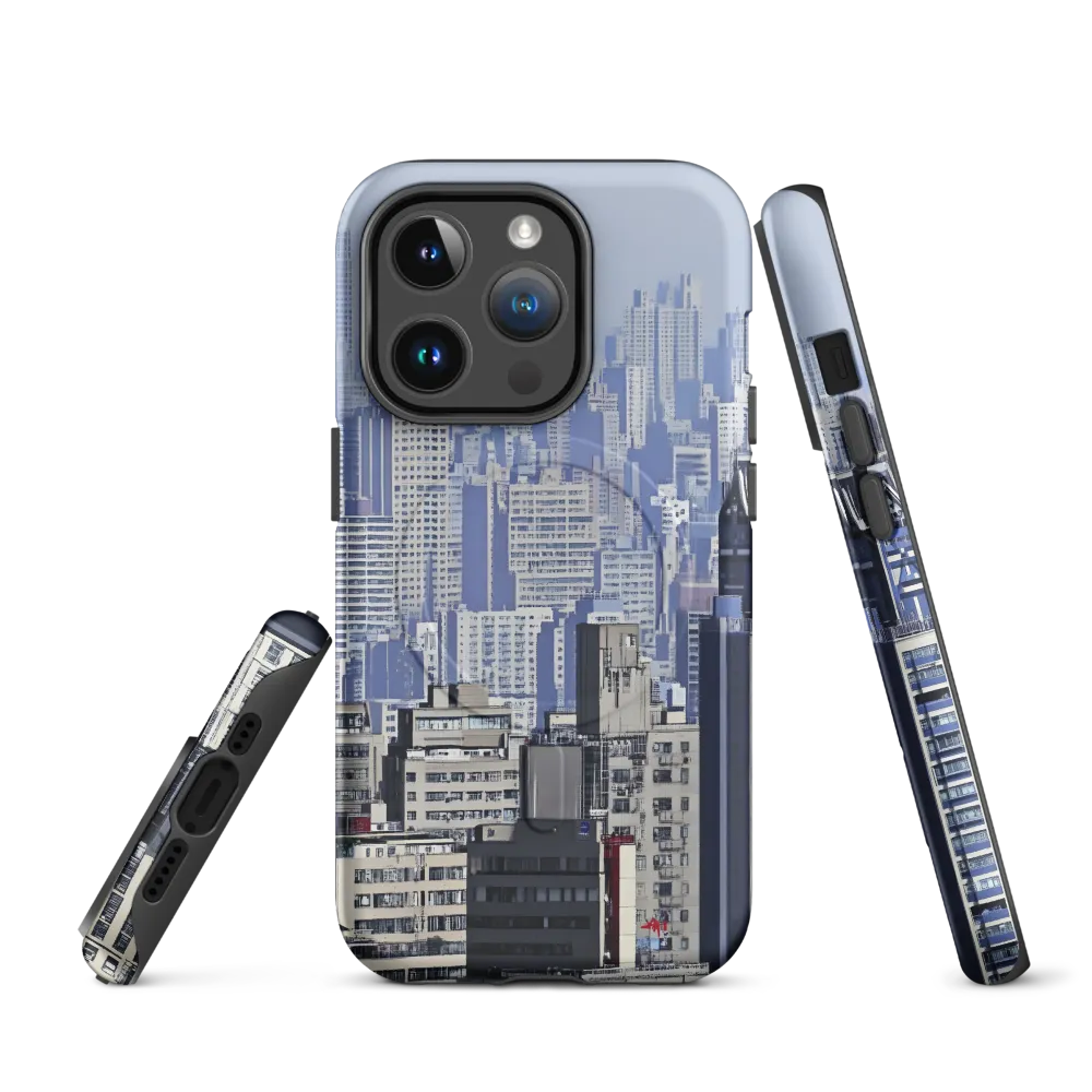 Urban Symphony: A Cityscape in Blues and Grays