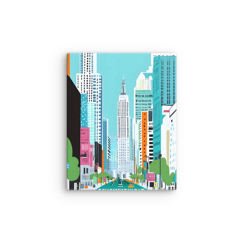 Urban Symphony: A Modern Cityscape | Thin Canvas | 8″×10″