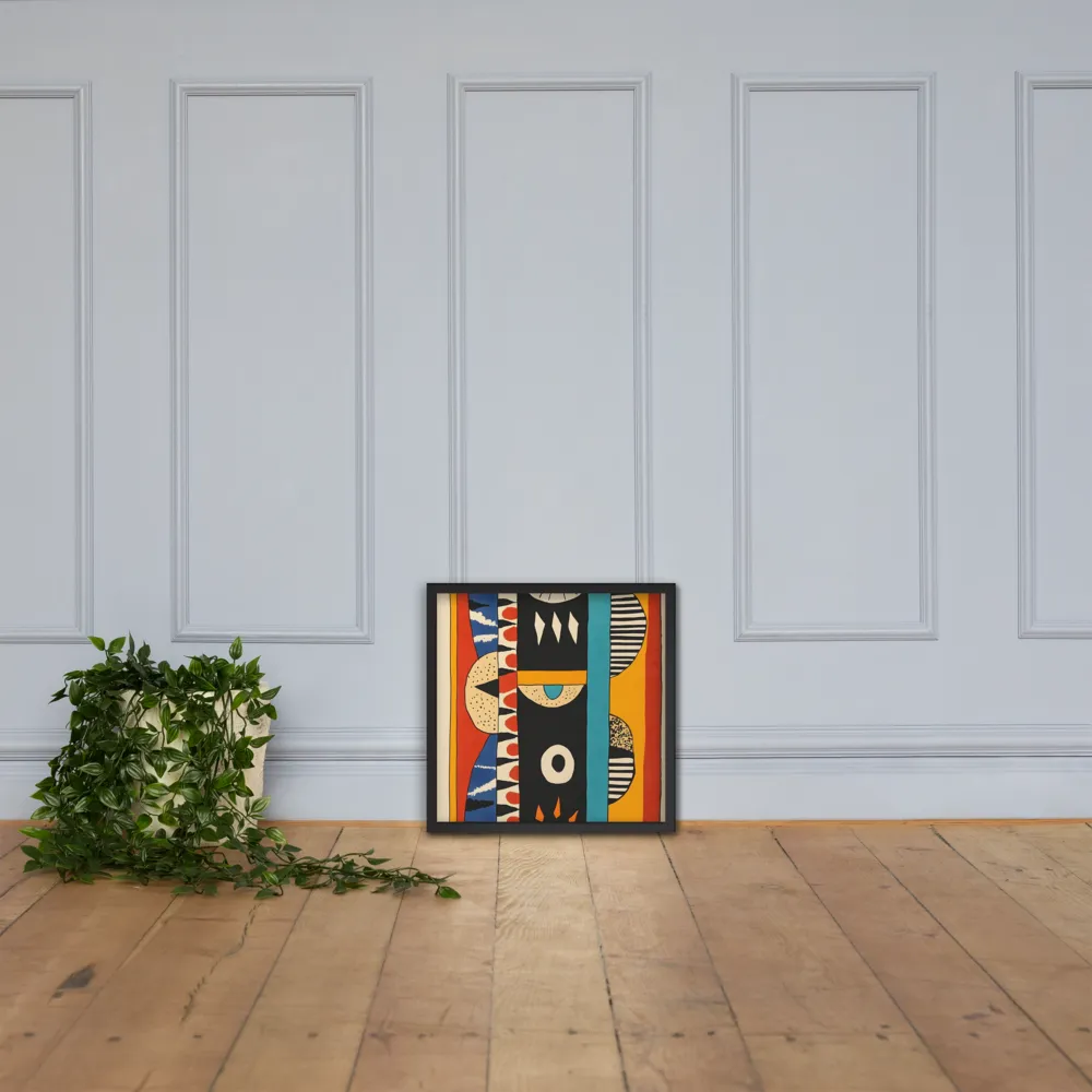 Playful Geometry: A Modern Abstract Exploration | Poster with Black Frame | 18″×18″