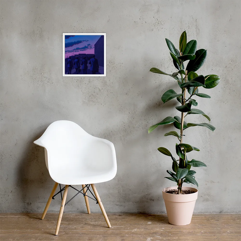 The Twilight Stroll | Poster with White Frame | 14″×14″