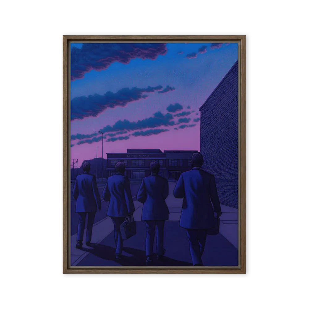 The Twilight Stroll | Canvas with Brown Frame | 24″×32″