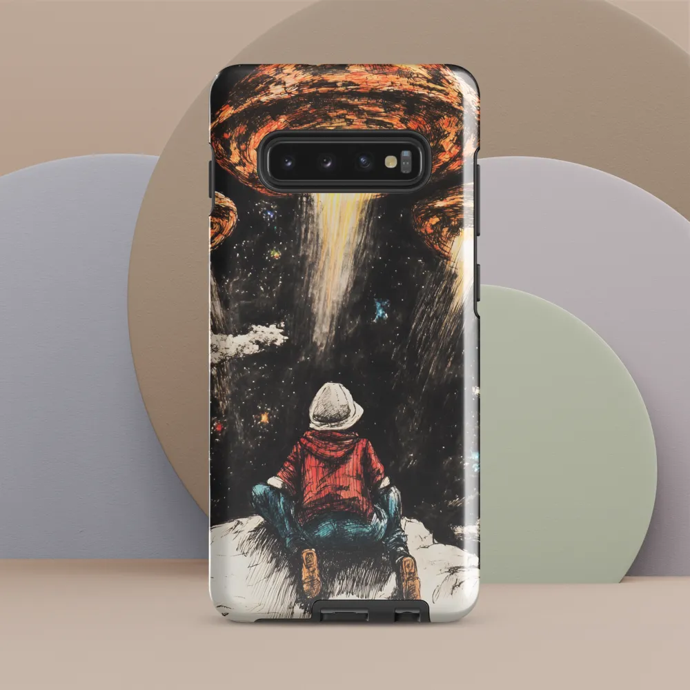 Gazing into the Unknown: A Child's Wonder in Space | Phone Case |  S10 Plus | Tough Case | Glossy