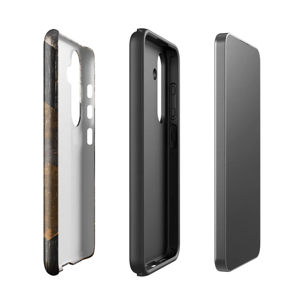 Geometric Harmony in Gold and Black | Phone Case |  S24 | Tough Case | Glossy